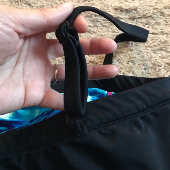 Maxine Blue Pink Black paint spat bathing swimsuit Plus size 16 XL tummy control - Picture 5 of 16